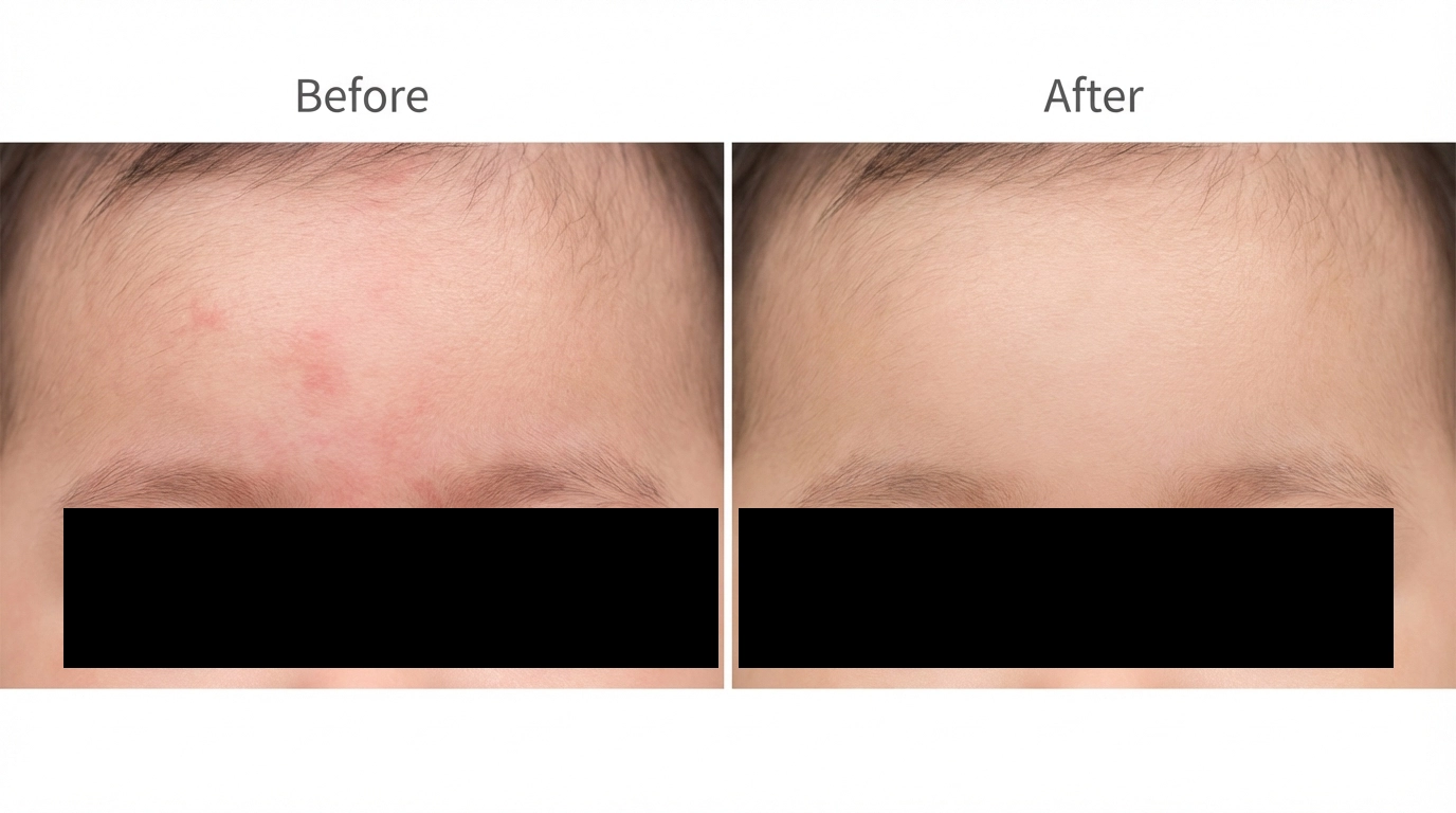 サーモンパッチの症例 施術前と施術後